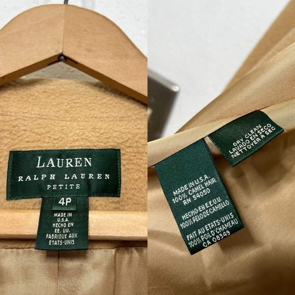 Lauren Ralph Lauren Camel Overcoat Vintage Y2K Made In USA Size 4 Petite - Picture 17 of 17